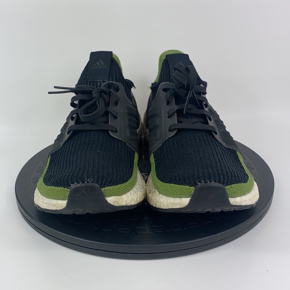Adidas Ultraboost 19 Tech Green/Black Running Shoes G27511 Men's Size 9.5 - Picture 2 of 13